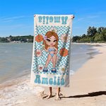 Personalisierte überdimensionale schnell trocknend Y2K Stil Grid Strandtuch mit Namen Sommer Reise Essentials Geburtstag Geschenk für Frauen