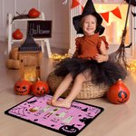 Henkilökohtainen monivärinen lepakko kurpitsa 2 - 10 Ghosts Design liukumaton kynnysmatto nimellä ja tekstillä Halloween Home Decor lahja perheelle