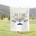 Gepersonaliseerde Chanoeka Menora Zachte Deken met Tekst Home Decor Chanoeka Gift voor Joodse