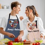 Personalized Heart Baking Tools Adjustable Waterproof Name Apron with Pocket Birthday Gift for Baker Baking Enthusiast