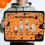 Henkilökohtainen monivärinen lepakko kurpitsa 2 - 10 Ghosts Design liukumaton kynnysmatto nimellä ja tekstillä Halloween Home Decor lahja perheelle