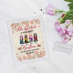 Personalized Side by Side or Miles Apart Besties Vintage Rose Acrylic Plaque Birthday Christmas Gift for Sisters Friends
