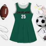 Personalized Multicolour Sleeveless Cheerleader Uniform Dress with Text and Number Sports Event Cheer Accessories Gift for Girls