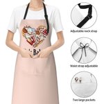 Personalized Heart Baking Tools Adjustable Waterproof Name Apron with Pocket Birthday Gift for Baker Baking Enthusiast