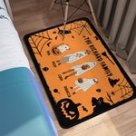 Henkilökohtainen monivärinen lepakko kurpitsa 2 - 10 Ghosts Design liukumaton kynnysmatto nimellä ja tekstillä Halloween Home Decor lahja perheelle