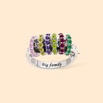 Personalizado grabado anillo de piedra de nacimiento de la familia con 1-8 anillos Día de la Madre Cumpleaños Regalo de Navidad para mamá abuela