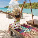Gepersonaliseerde Oversized Sneldrogende Hawaii Zonsondergang Streep Strandhanddoek met Naam Zomerreis Verjaardagscadeau voor Familie en Vrienden