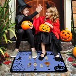Henkilökohtainen monivärinen lepakko kurpitsa 2 - 10 Ghosts Design liukumaton kynnysmatto nimellä ja tekstillä Halloween Home Decor lahja perheelle