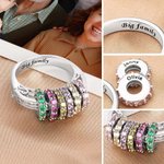 Personalizado grabado anillo de piedra de nacimiento de la familia con 1-8 anillos Día de la Madre Cumpleaños Regalo de Navidad para mamá abuela