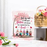 Personalizada Side by Side o Miles Apart Besties Love Tree Placa Acrílica Regalo Decoración de Escritorio Regalo de Amistad para Amigos