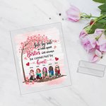 Personalizada Side by Side o Miles Apart Besties Love Tree Placa Acrílica Regalo Decoración de Escritorio Regalo de Amistad para Amigos