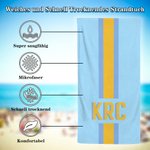 Personalisiertes Schatten-Monogramm Streifen Strandtuch mit Turnbeutel Schnelltrocknend Sandfrei Sommer Urlaub Geburtstag Geschenk für Freunde