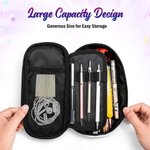Estuche portalápices grande personalizado con nombre de unicornio de fantasía floral arco iris Regalo de cumpleaños de vuelta al cole para niñas