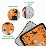 Henkilökohtainen monivärinen lepakko kurpitsa 2 - 10 Ghosts Design liukumaton kynnysmatto nimellä ja tekstillä Halloween Home Decor lahja perheelle