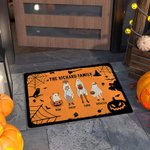 Henkilökohtainen monivärinen lepakko kurpitsa 2 - 10 Ghosts Design liukumaton kynnysmatto nimellä ja tekstillä Halloween Home Decor lahja perheelle