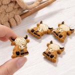 Personalizzato Highland Cow Silicone Knitting Needle Stoppers Point Protectors con iniziali Set di 2 regali di compleanno per gli amanti della maglia 