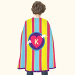 Personalised Rainbow Stripe Lightning Star Superhero Cape with Initial Cosplay Costume Halloween Masquerade Holiday Party Gift for Girls Boys