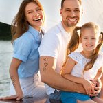 Gepersonaliseerde Waterdichte Niet-giftige Hart Set van 3 Tijdelijke Tatoeages met 1-5 Namen Party Favor Verjaardagsgeschenk voor Familie Vrienden