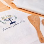 Gepersonaliseerd Chanoeka Menora Waterdicht Unisex Schort met Naam Tekst Bakken Chanoeka Gift voor Joodse