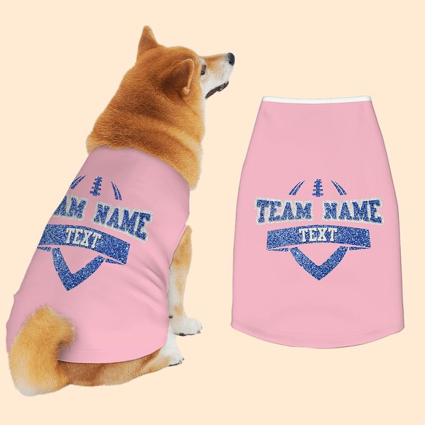 Personalized Multicolor Glitter Football Element 100% Cotton Pet Jersey Vest with Name and Number Birthday Cheer Accessories Gift for Football Fans