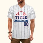 Gepersonaliseerde Honkbal Element Streep Unisex Jersey met Naam en Nummer Verjaardag Sportaccessoires Cadeau voor Honkballiefhebbers