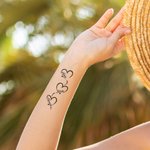 Gepersonaliseerde Waterdichte Niet-giftige Hart Set van 3 Tijdelijke Tatoeages met 1-5 Namen Party Favor Verjaardagsgeschenk voor Familie Vrienden