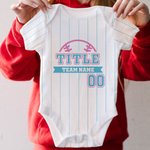Personalizado Multicolor Rayas Elemento Béisbol Bebé Body Jersey con Nombre y Número Juegos Olímpicos Día de Cumpleaños Regalo para recién nacidos
