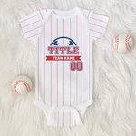 Personalizado Multicolor Rayas Elemento Béisbol Bebé Body Jersey con Nombre y Número Juegos Olímpicos Día de Cumpleaños Regalo para recién nacidos