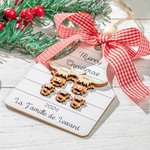 Décoration de Noël Thème Famille Ferme Poulets Vaches Porcs Daims Boeufs Highland Décor en Bois Personnalisé avec Nom Texte Cadeau Noël