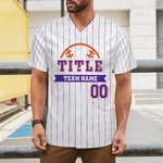 Gepersonaliseerde Honkbal Element Streep Unisex Jersey met Naam en Nummer Verjaardag Sportaccessoires Cadeau voor Honkballiefhebbers