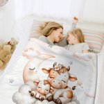 Gepersonaliseerde schattige mama en baby hond Sika hert dieren zachte deken met naam verjaardag Home Decor Gift voor mama jongens meisjes