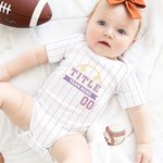 Personalizado Multicolor Rayas Elemento Béisbol Bebé Body Jersey con Nombre y Número Juegos Olímpicos Día de Cumpleaños Regalo para recién nacidos
