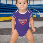 Personalizzato Multicolore Glitter Football Element Unisex Baby Bodysuit con nome e numero Compleanno Cheer Accessori Regalo per Baby Girl Boy