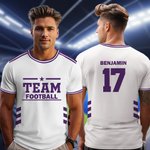 Personalized Multicolour Striped Jersey Shirt Shorts Set with Number Name Game Day Outfit Birthday Team Gift for Sport Ball Lovers Players