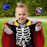 Personalised Rainbow Stripe Lightning Star Superhero Cape with Initial Cosplay Costume Halloween Masquerade Holiday Party Gift for Girls Boys
