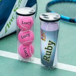 Personalised Multi-color High Elasticity Tennis Balls with Name Single Can 3 Balls Practice Training Balls Team Sports Gift for Tennis Lovers