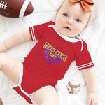 Personalizzato Multicolore Glitter Football Element Unisex Baby Bodysuit con nome e numero Compleanno Cheer Accessori Regalo per Baby Girl Boy