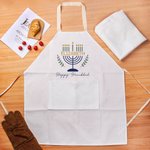 Gepersonaliseerd Chanoeka Menora Waterdicht Unisex Schort met Naam Tekst Bakken Chanoeka Gift voor Joodse