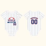 Personalizado Multicolor Rayas Elemento Béisbol Bebé Body Jersey con Nombre y Número Juegos Olímpicos Día de Cumpleaños Regalo para recién nacidos