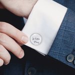 Boutons de Manchettes Personnalisés avec Texte et Photo Cadeau d'Anniversaire de Fête des Pères de Mariage pour Papa Grand-père