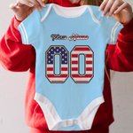 Personlig Multicolor National Flag Element Unisex Baby Bodysuit med namn och nummer Födelsedag Cheer Tillbehör Gåva för Baby Flicka Pojke
