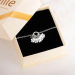 Personalised Dainty 1-5 Paw Print Charm Twisted Circle Bracelet with Initial Dog Cat Mom Jewellery Birthday Memorial Gift for Women