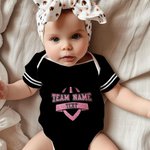 Personalizzato Multicolore Glitter Football Element Unisex Baby Bodysuit con nome e numero Compleanno Cheer Accessori Regalo per Baby Girl Boy