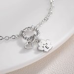 Personalised Dainty 1-5 Paw Print Charm Twisted Circle Bracelet with Initial Dog Cat Mom Jewellery Birthday Memorial Gift for Women