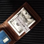 Portefeuille en Cuir Personnalisé avec Texte et État Gravés Porte-Monnaie avec Fentes Cadeau Anniversaire Longue Distance pour Homme