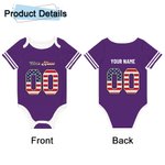 Personlig Multicolor National Flag Element Unisex Baby Bodysuit med namn och nummer Födelsedag Cheer Tillbehör Gåva för Baby Flicka Pojke