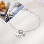 Personalised Dainty 1-5 Paw Print Charm Twisted Circle Bracelet with Initial Dog Cat Mom Jewellery Birthday Memorial Gift for Women
