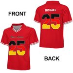 Maillot unisexe de football avec nom et numéro, personnalisé et multicolore, avec drapeau national Cadeau d'anniversaire pour les amoureux du football