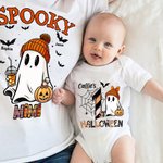 Spersonalizowany Peter Rabbit Ghost Raccoon Halloween Elements 100% bawełniany body dla niemowląt z imieniem Pierwszy prezent na Halloween dla noworodków