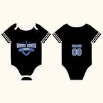 Personalizzato Multicolore Glitter Football Element Unisex Baby Bodysuit con nome e numero Compleanno Cheer Accessori Regalo per Baby Girl Boy